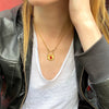 Luxe Faux Padlock Pendant in Gold & Coral