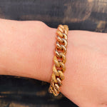 Engraved & Embossed Rose Gold Heart Lock Bracelet