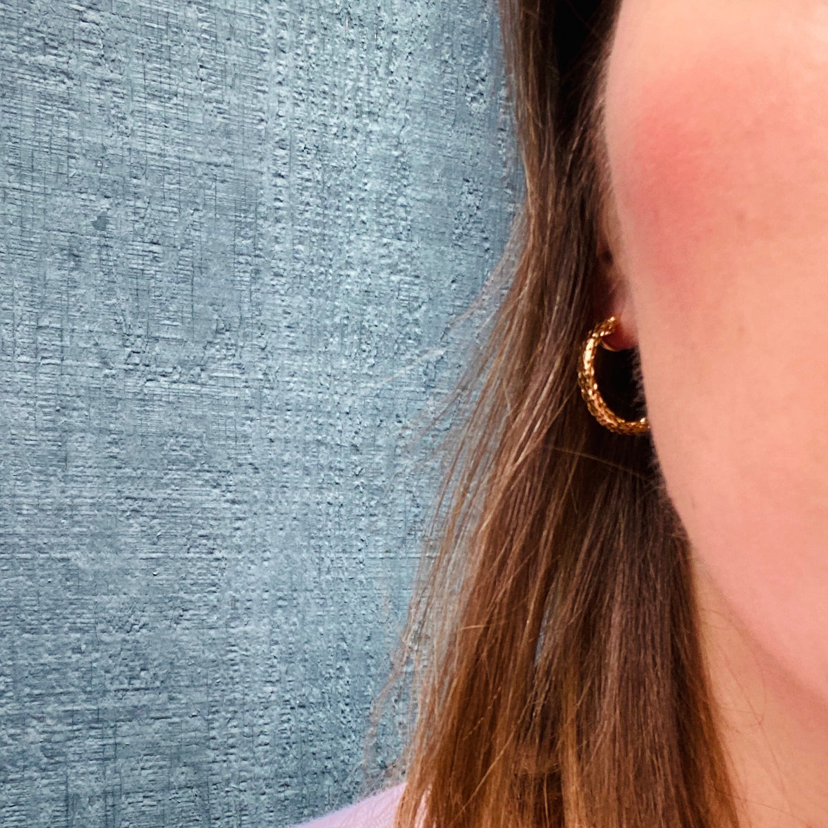 Glittering Woven Gold Hoop Earrings
