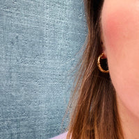 Glittering Woven Gold Hoop Earrings
