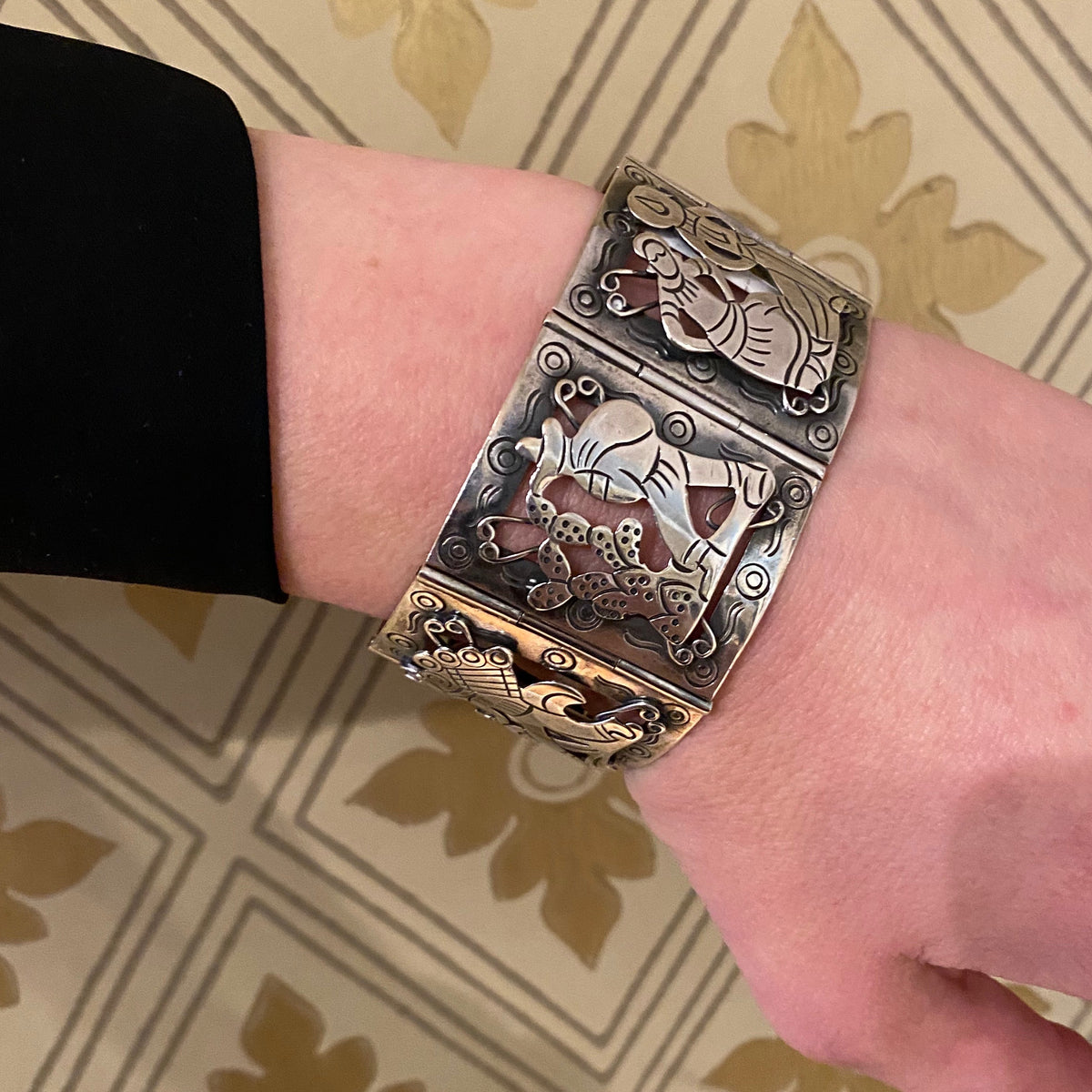 Vintage 1940s Taxco Silver Bracelet