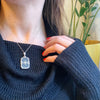 Lacy Filigree Framed Camphor Glass Necklace