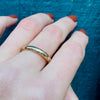 Art Deco Wedding Band with Scalloped Edge