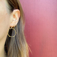 Edwardian Gold Filled Hoop Earrings with Turquoise