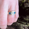 Chunky Sapphire and Diamond Gold Band