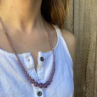 Pretty Purple Glass Bead Necklace