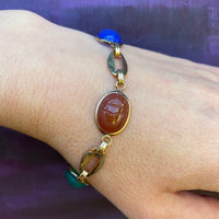Vintage 1950's Hard Stone Scarab Bracelet