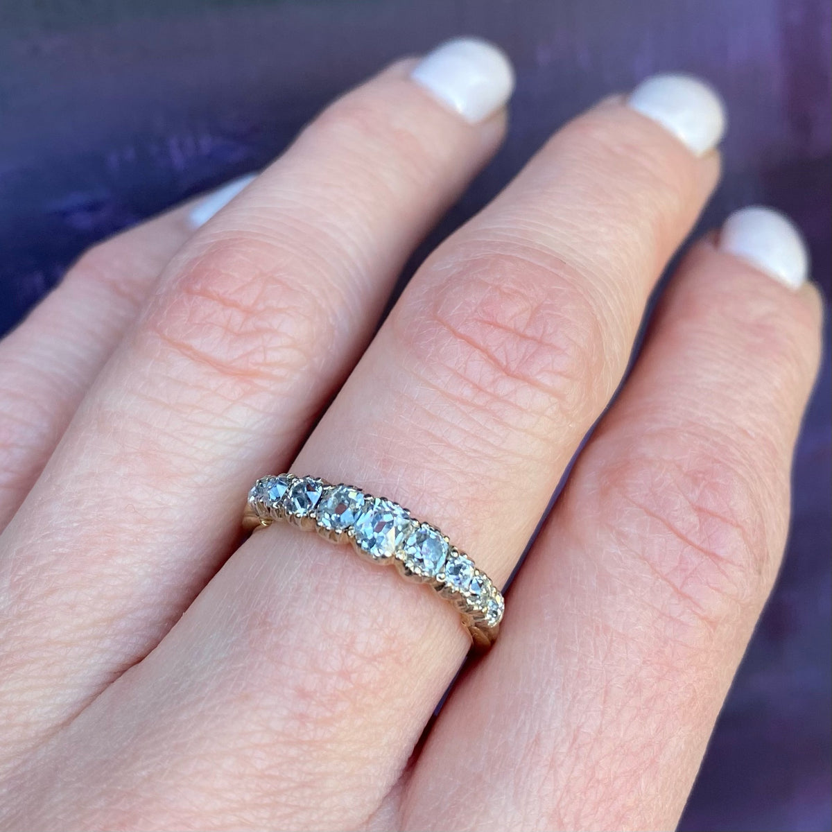 Antique Cushion Cut OMC Diamond Band