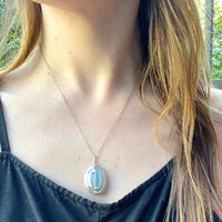 Vintage Double Sided Oval Sterling Locket