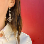 Stunning European Silver & Marcasite Drop Earrings