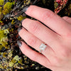 Old Mine & Rose Cut Diamond Two-Tone Petite Square Ring