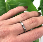 Vintage Platinum Band set with Round and Baguette Diamonds