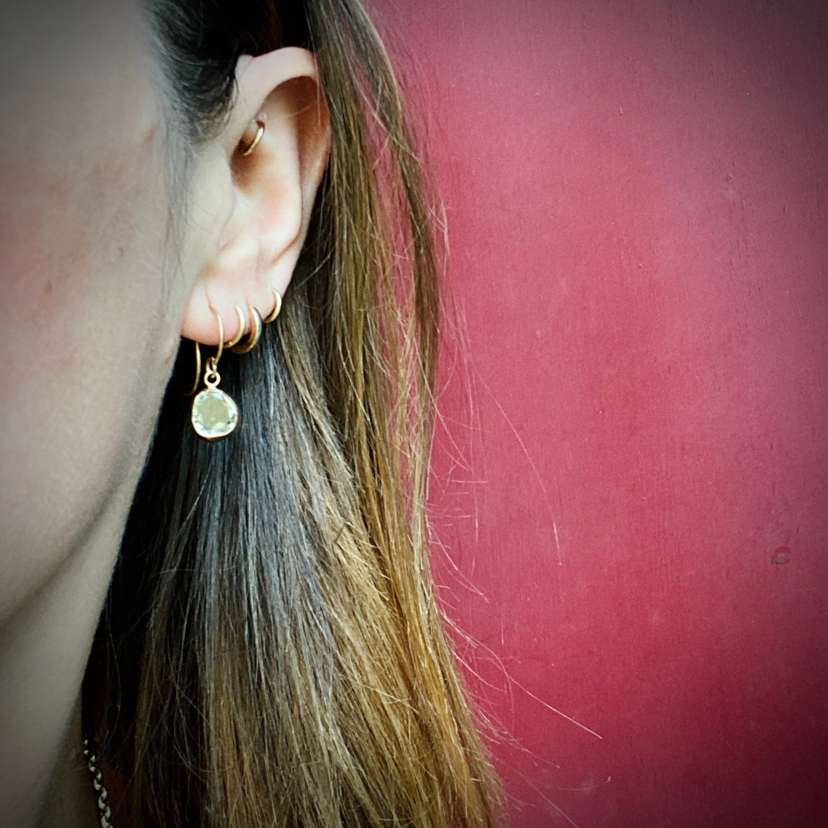 Organics Green Amethyst Earring in Recycled Gold by 720