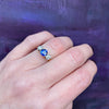 Gorgeous Sapphire and OEC Diamond 3 Stone Ring