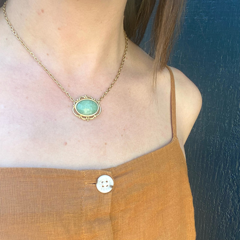 Woodhull "Lace Necklace" in 18k & Aventurine