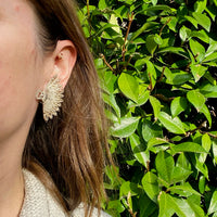 Lacy Little Silver Filigree Fan Earrings