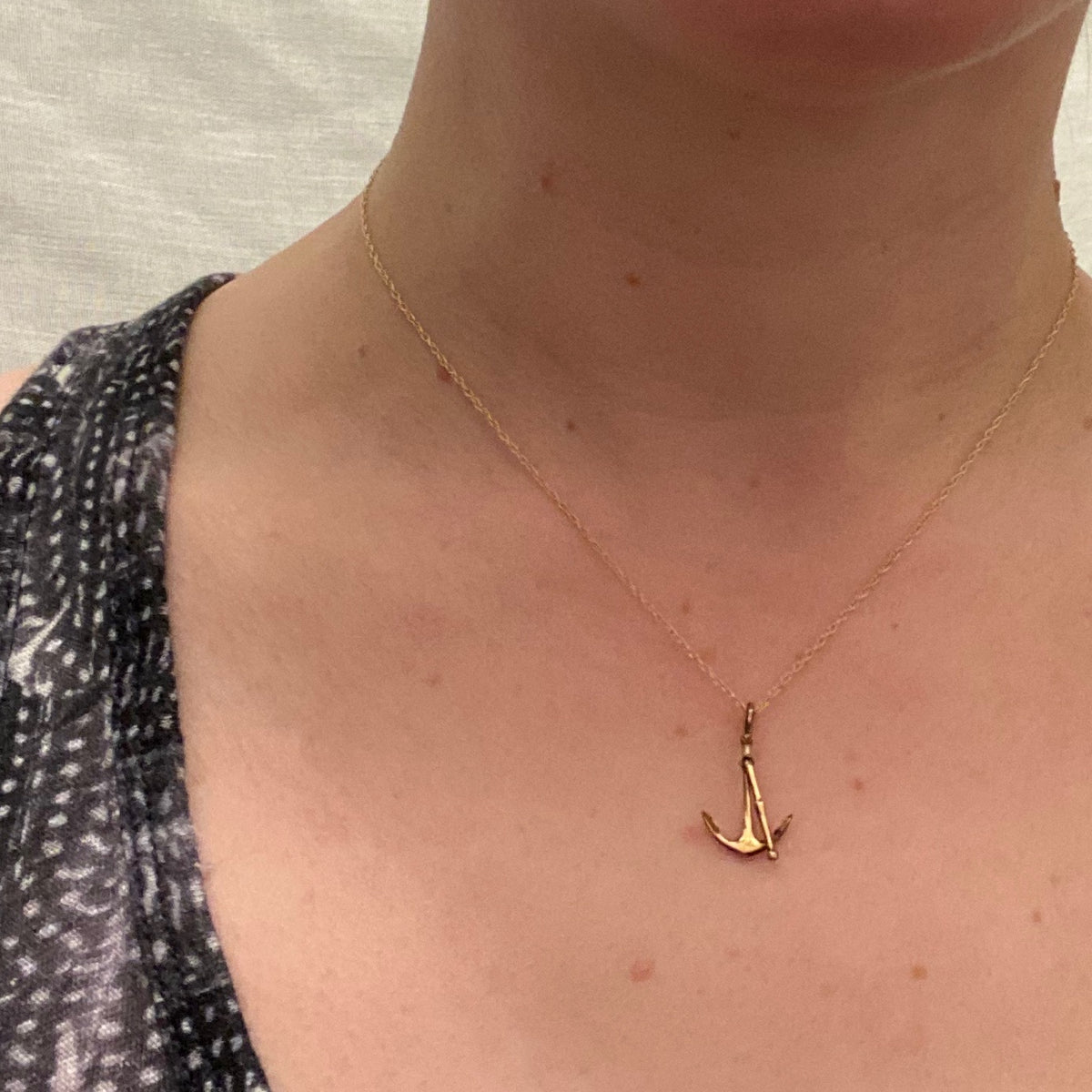 Lovely Gold Anchor Charm Necklace
