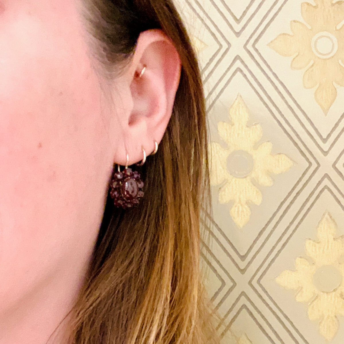 Victorian Bohemian Garnet Earrings