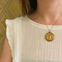 "A" for Adorable Art Nouveau Locket with Baby Photo