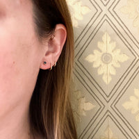 Midnight Blue Sapphire Studs in Six-Prong Gold Settings