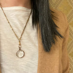 Tricolor Double Clasp Fancy Flat Link Necklace