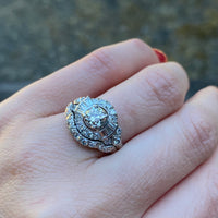 Exquisite Platinum and Diamond Granat Wedding Set