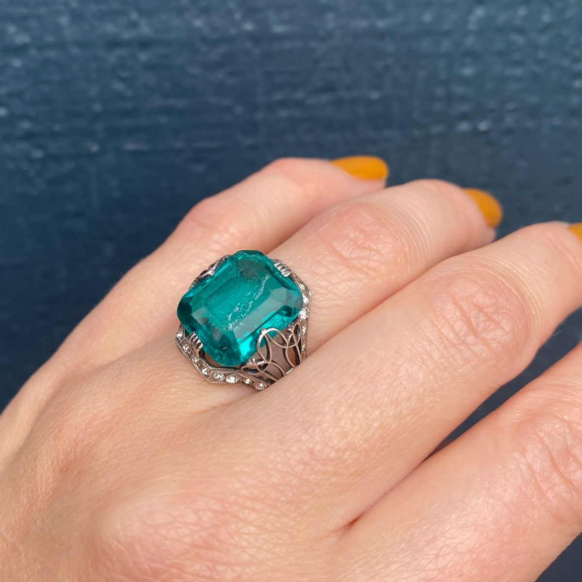 Edwardian Paste Emerald Ring