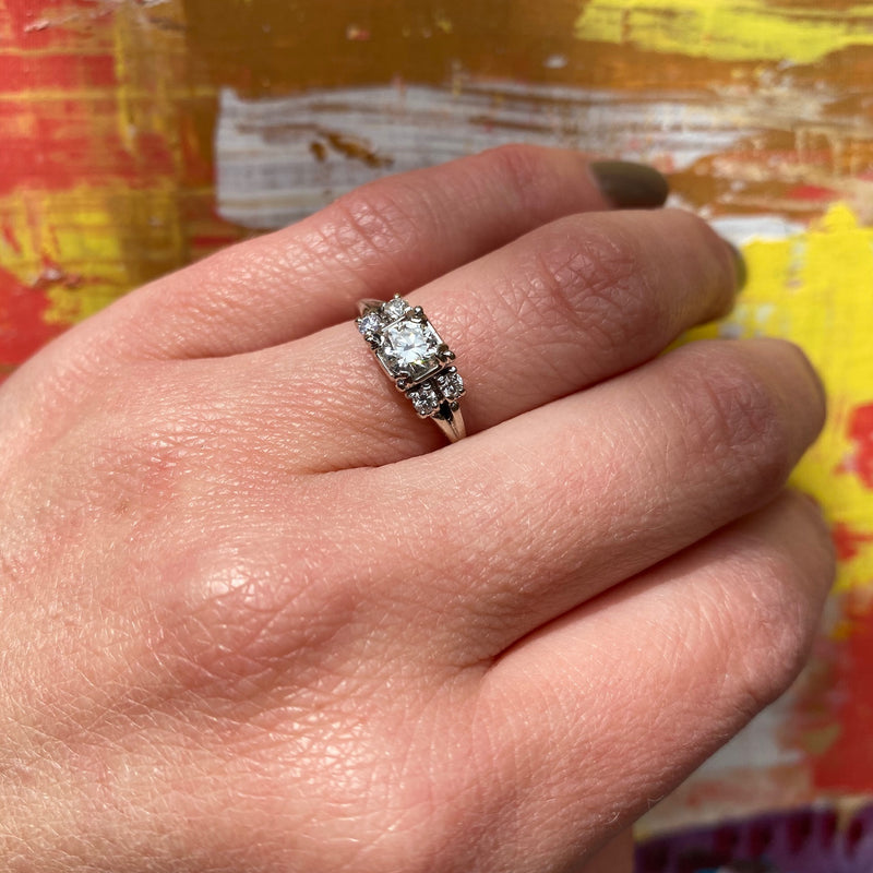 Beauty Squared A 1940's Diamond Engagement Ring
