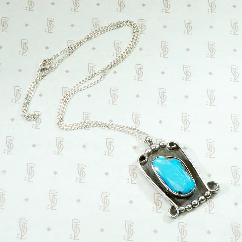 Interesting Turquoise & Sterling Pendant