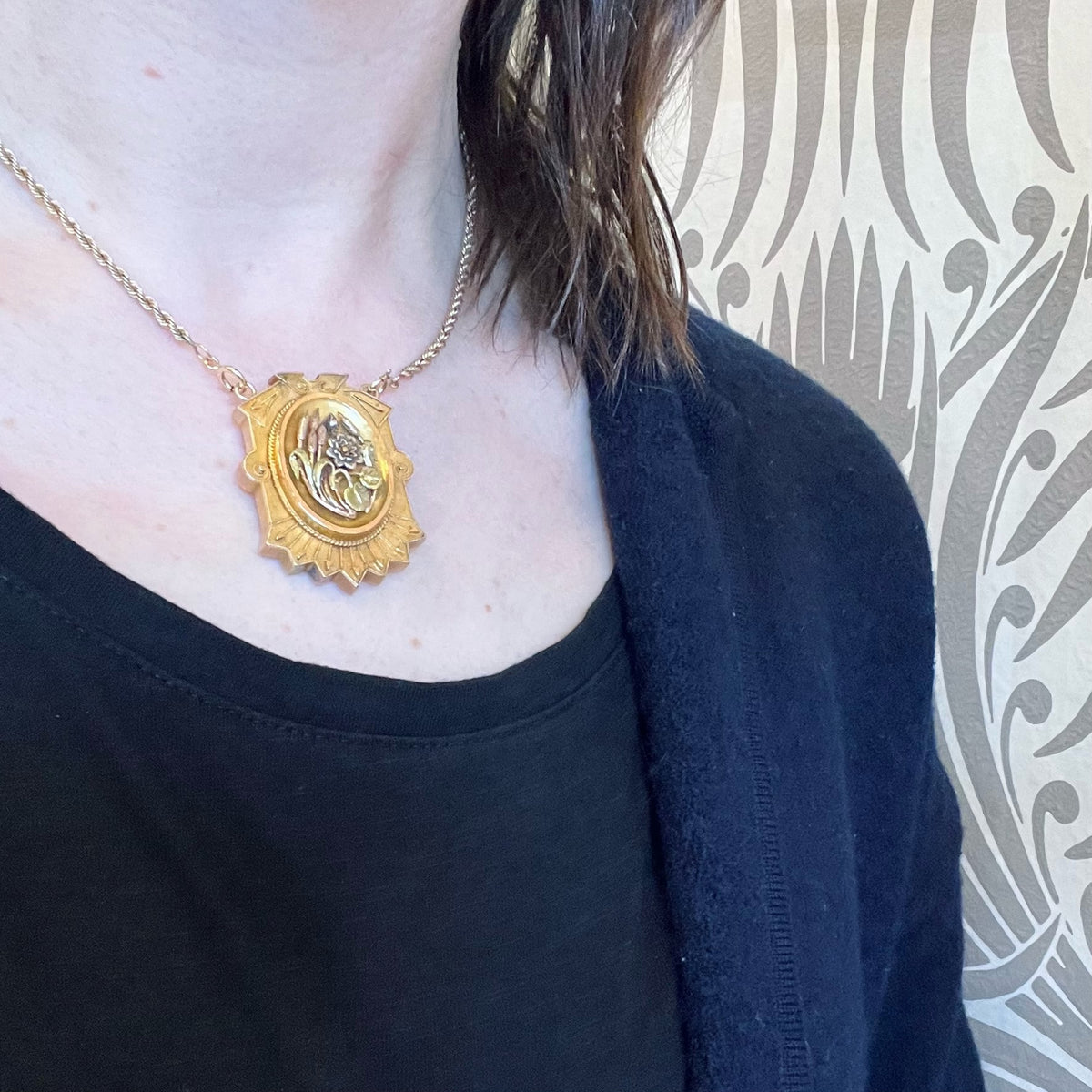 Cattails & Water Lilies Aesthetic Movement Locket