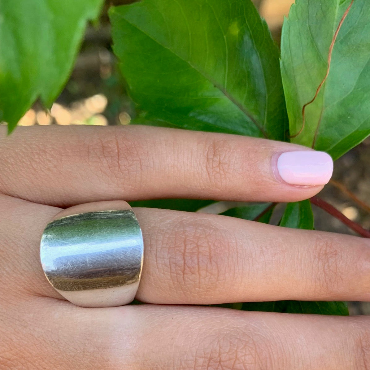 Tapered Polished Silver Band