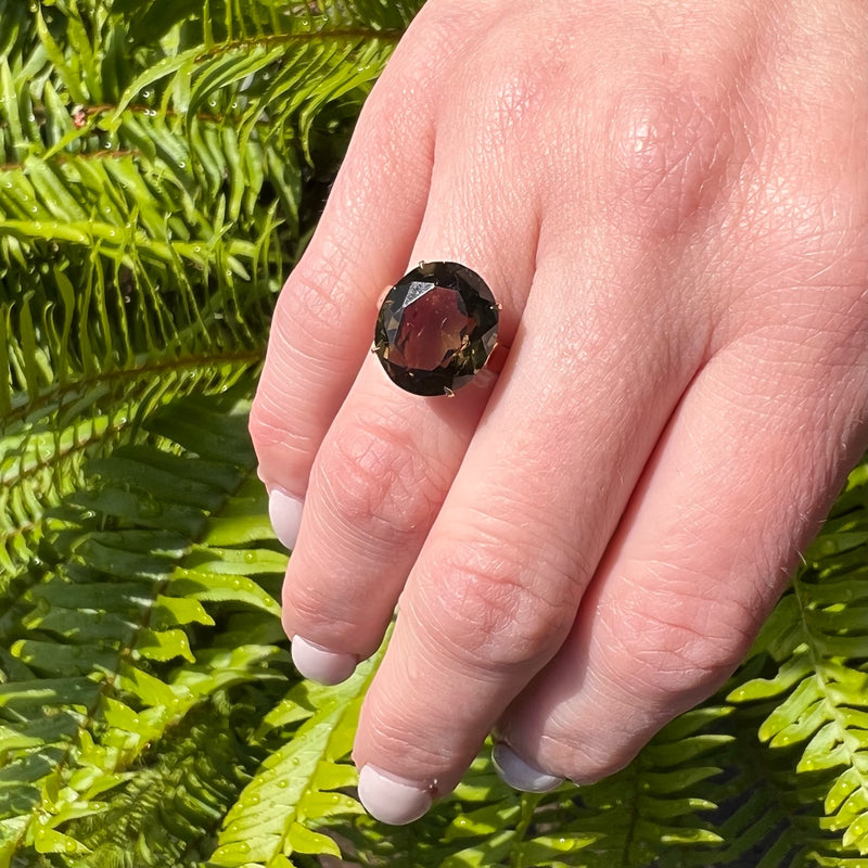 Stunning Smoky Quartz 1960s Cocktail Ring