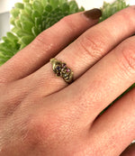 Georgian Acrostic Ring Regard Hands Holding a Pansy