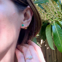 Vibrant Vintage Emerald Stud Earrings