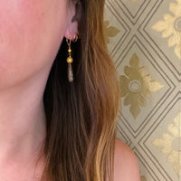 Abalone and Antique 18k Gold Bead Earrings by brunet