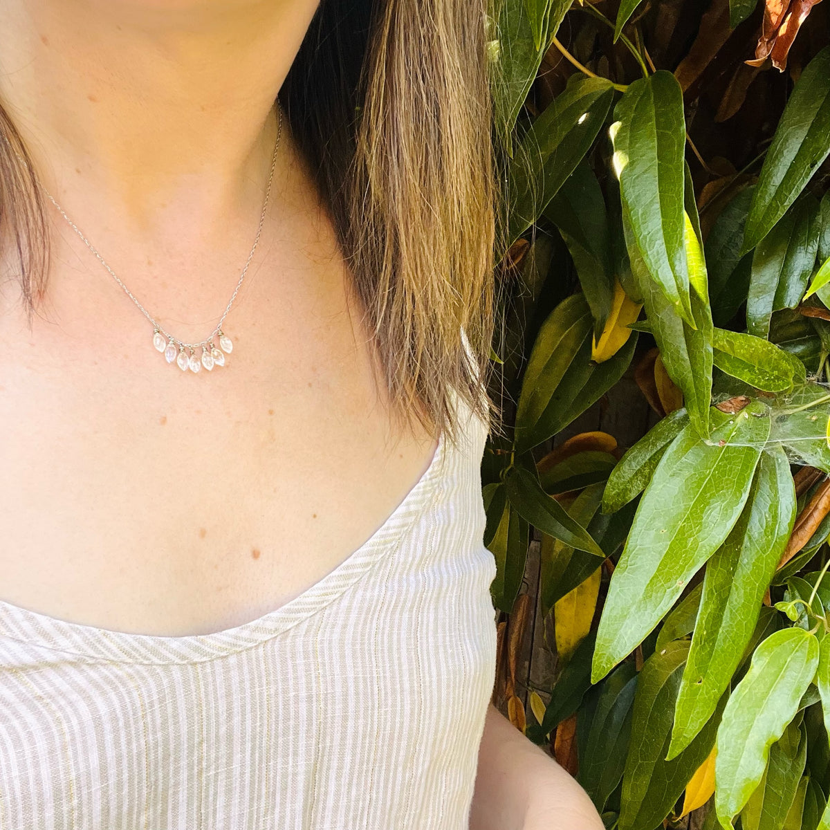 Fairy Tale Moonstone Fringe Necklace by brunet