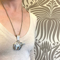 Engraved Silver Navajo Bear Pendant