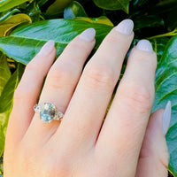 Lovely White Gold Diamond and Aquamarine Ring