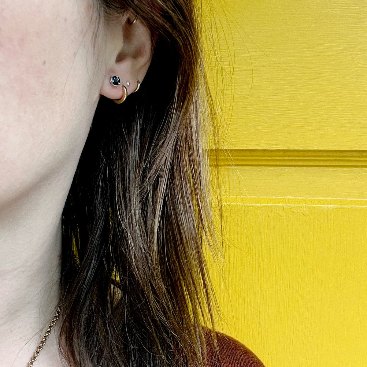 Velvety Midnight Blue Sapphire Stud Earrings