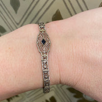 Vintage Belais White Gold Filigree Bracelet