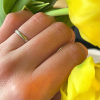 Platinum Wedding Band Engraved with Flowers