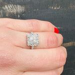 Petite Diamond Spangled Art Deco Square Ring