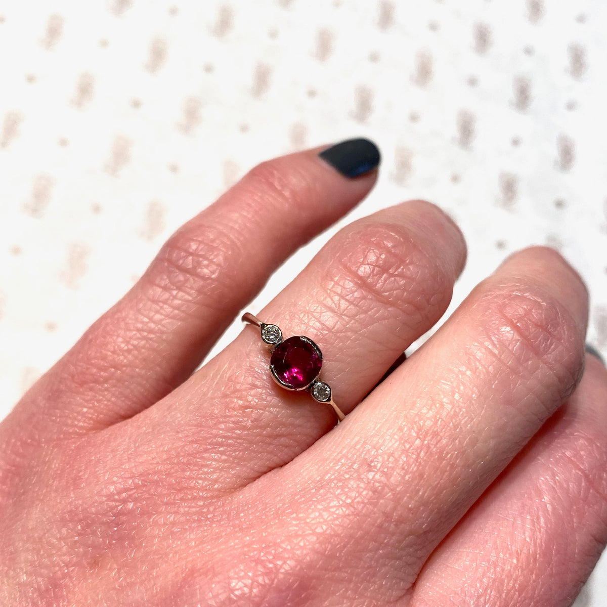 Simply Pretty Ruby and Diamond Engagement Ring