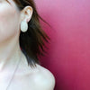 Fabulous Fat Half-Hoop Rhinestone Earrings