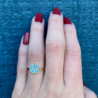 Simply Beautiful Bezel set Aquamarine in 18k
