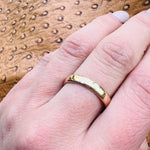 Handsome Mid Century Granat Gold Wedding Band