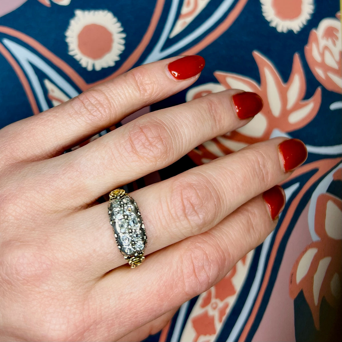 18th Century Double Diamond Hoop Ring