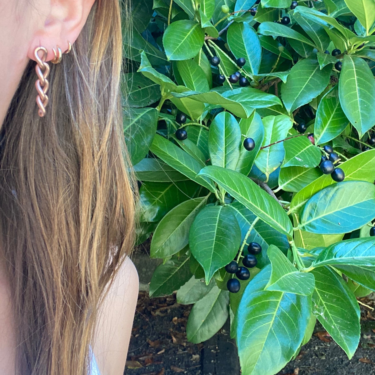 Glowing Rose Gold Filled Link Earrings