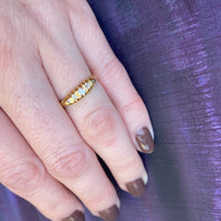 Charming 18k Gold Band with Antique Diamonds