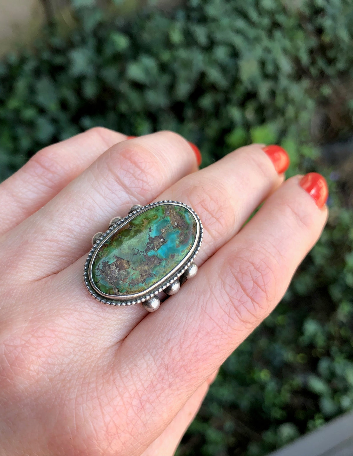 Exquisitely Colored Turquoise Ring circa 1970